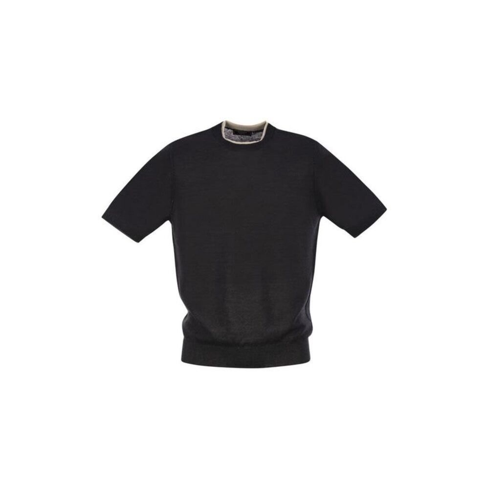 PESERICO Men's Short Sleeve Knit Top Men NIGHT BLUE T-Shirts